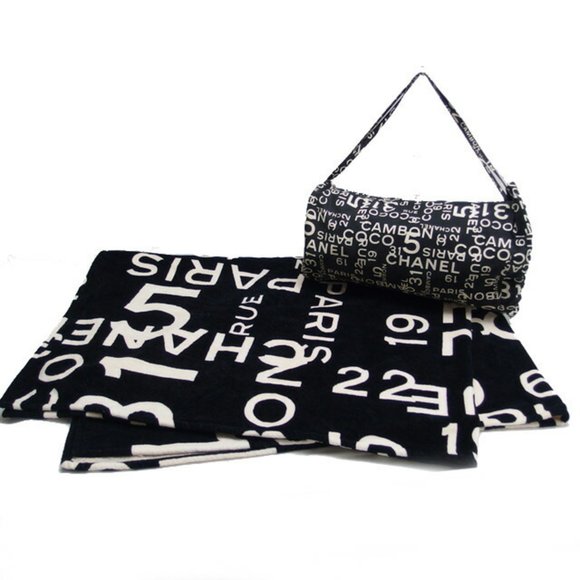Chanel by Sea Large Blanket and Bag Set, Black - Picture 1 of 11